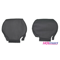 VY Series 2 Front Leather Seat Head Rest Trims Pair Grey