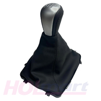 Holden VY VZ Manual Leather Shifter Knob & Boot 6 Speed Commodore HSV NOS - Black W/ Grey Stitch